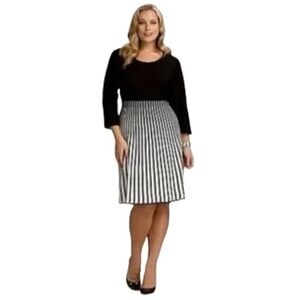 ROZ & ALI Sweater Dress Long Sleeve Black and White Womens Size Large